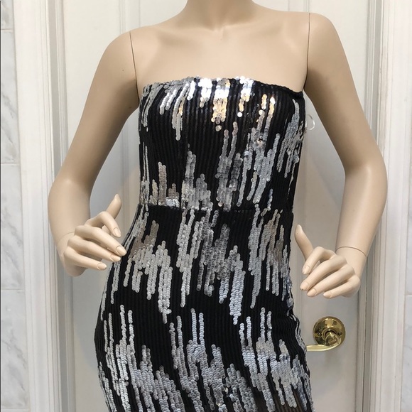 BLACK & SILVER SEQUIN DRESS - Picture 5 of 8